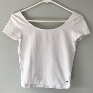 American Eagle Scoop Neck Soft White Crop Top